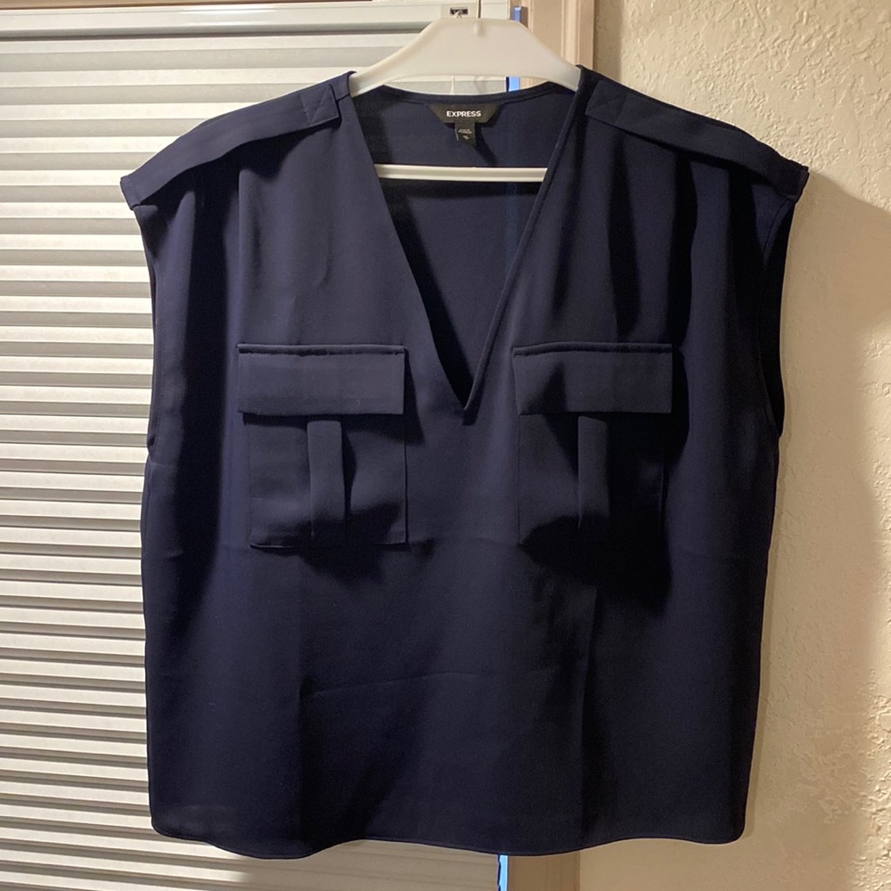 Navy Blue Sleeveless shirt M